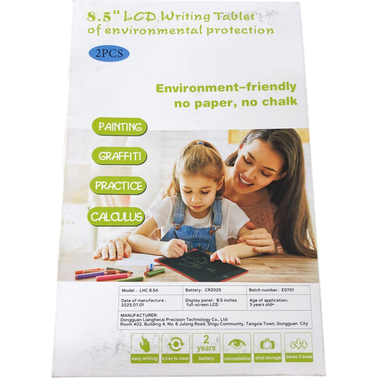 Genialba 2 Pack 8.5 Inch LCD Writing Tablet Environment Friendly Green And Blue