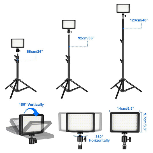 Ci-Fotto LED Video Light Professional Photography Tripod Kit & Colour Filters X2