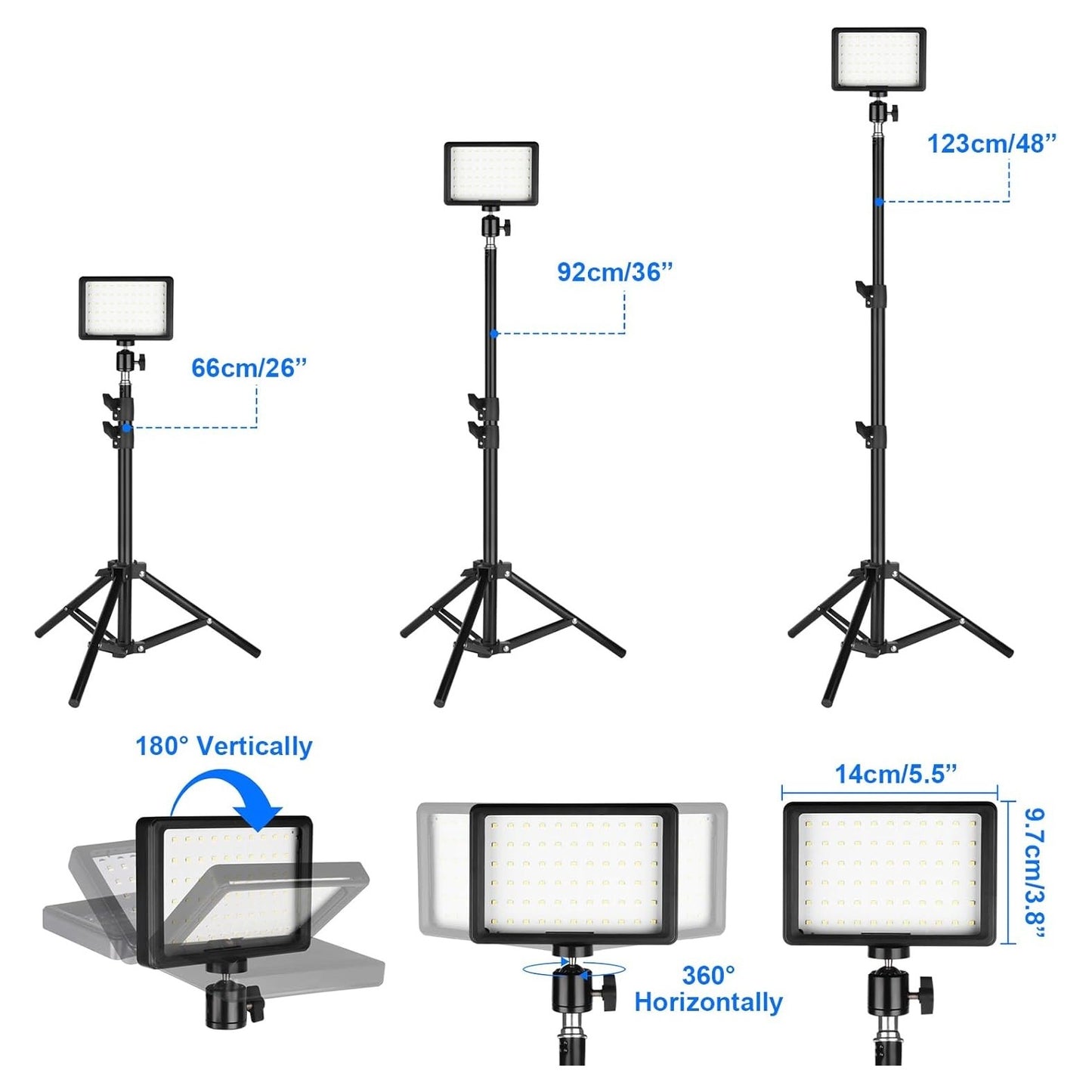 Ci-Fotto LED Video Light Professional Photography Tripod Kit & Colour Filters X2