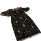 Women's Black Floral Beaded Embroidered Dress Short Sleeve UK14