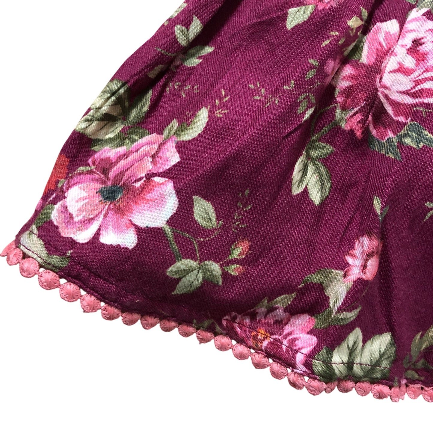 Floral Dress 0-3 Months Baby Girl Long Sleeve Pink Bow Detail