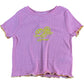 RIVER ISLAND Girls Lemon Print Top UK5-6yrs Pink Striped Short Sleeve Ruffle