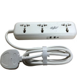 Etykir 802 Power Strip With USB Ports 3 Socket Relocatable Extension Lead