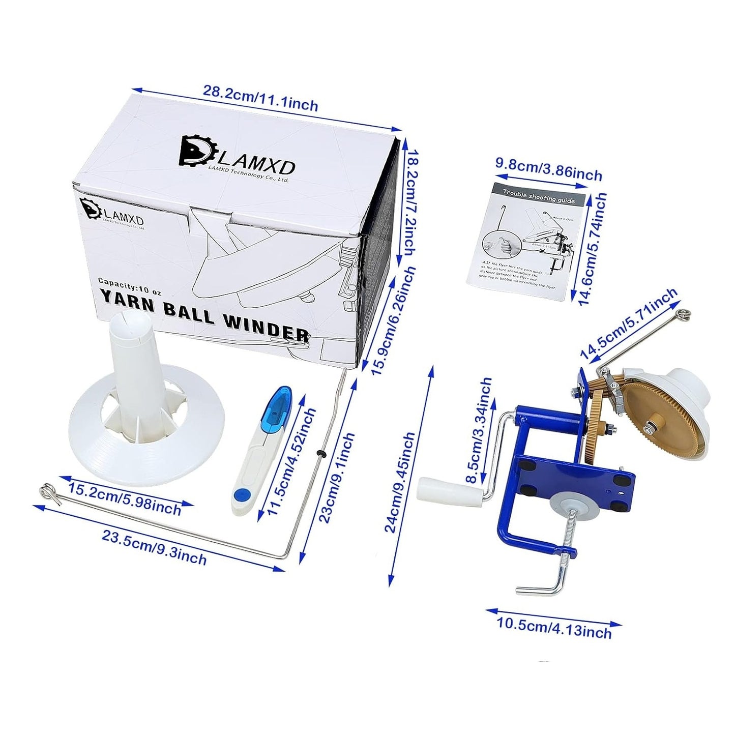 LAMXD Yarn Ball Winder Tool 10 oz Capacity Great for Knitting and Crochet