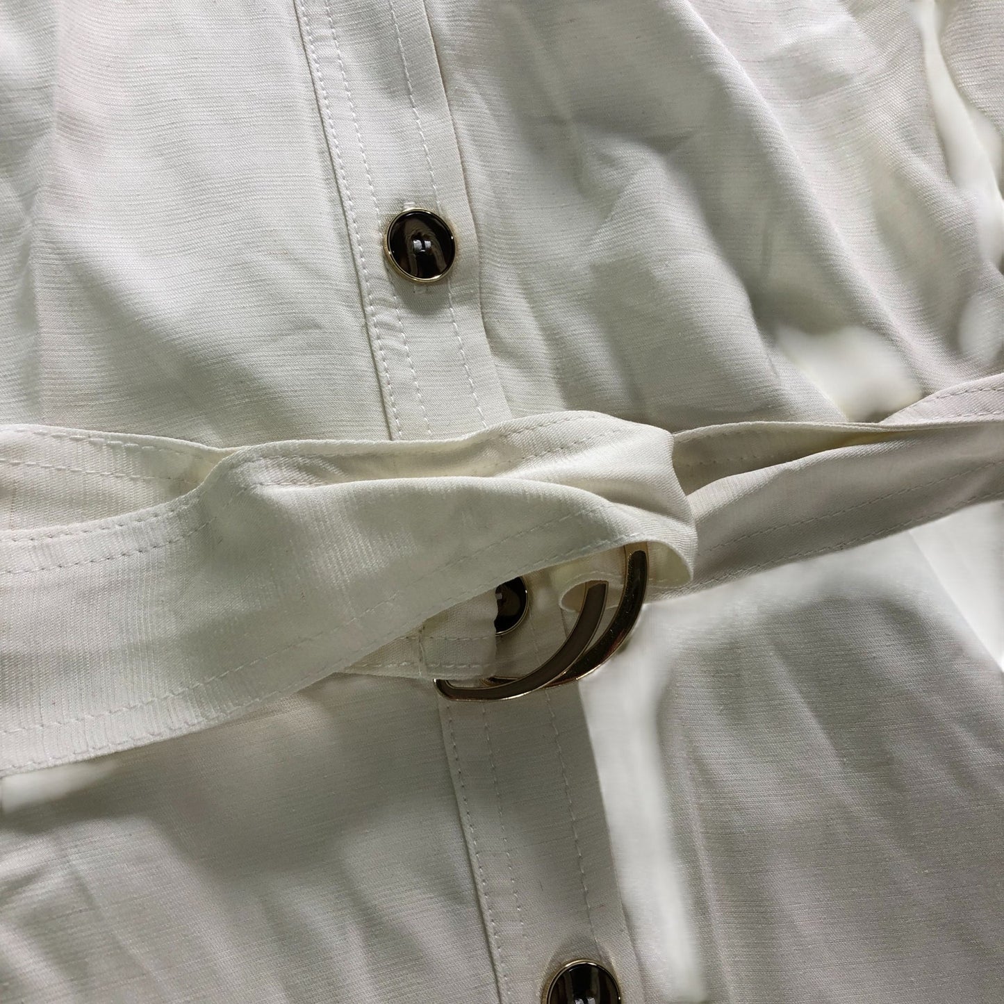 River Island Shirt Dress UK16 Women's Button Front Sleeveless White