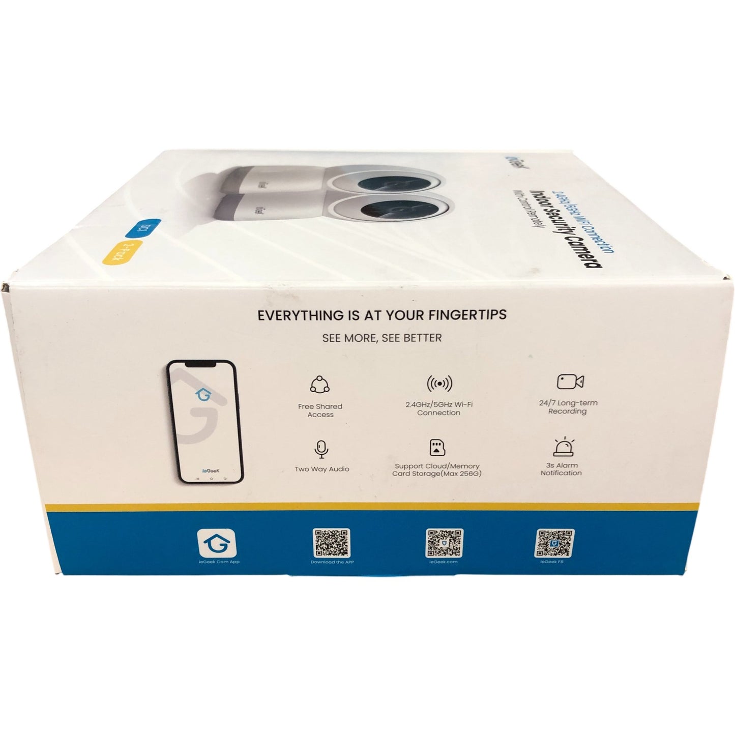ieGeek Indoor WiFi Security Camera SC1 2 Pack QHD PTZ Camera with Auto Tracking