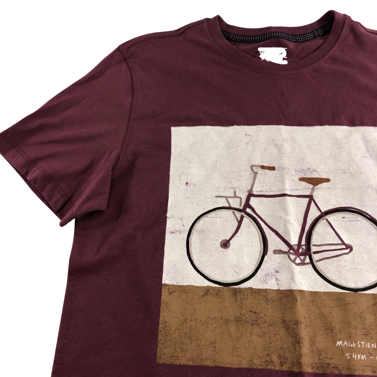 Men’s City Cruiser Graphic T-Shirt Size S Mid Plum Bicycle Design