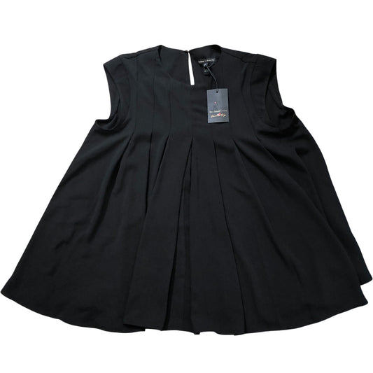 River Island Women's Black Sleeveless Casual Top Size 8 Elegant Flared Design