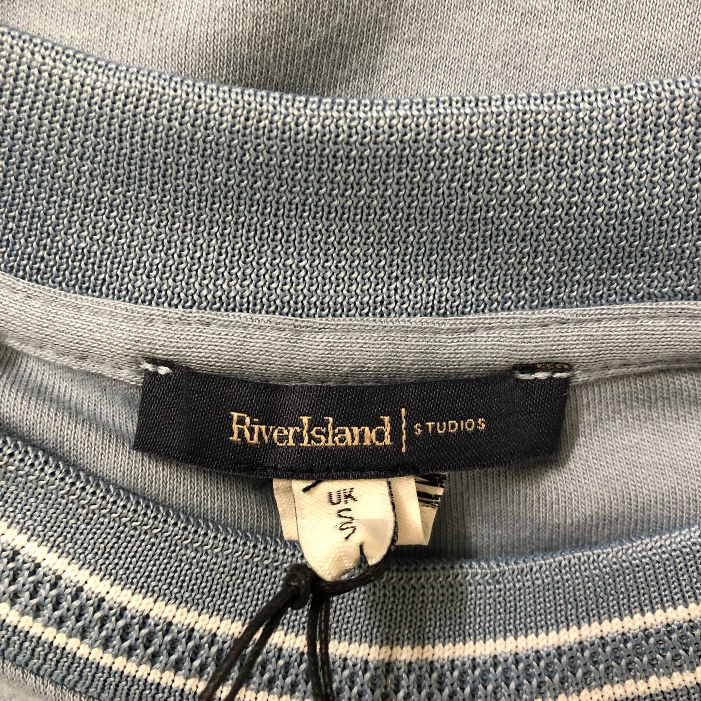 River Island Studios Blue T-Shirt UK S Men's Casual Cotton Top