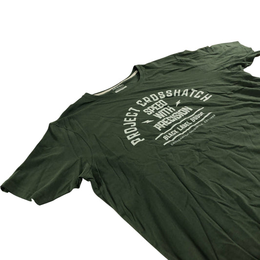Crosshatch Black Label Goods T-Shirt Men's Green Cotton Casual Wear XXL