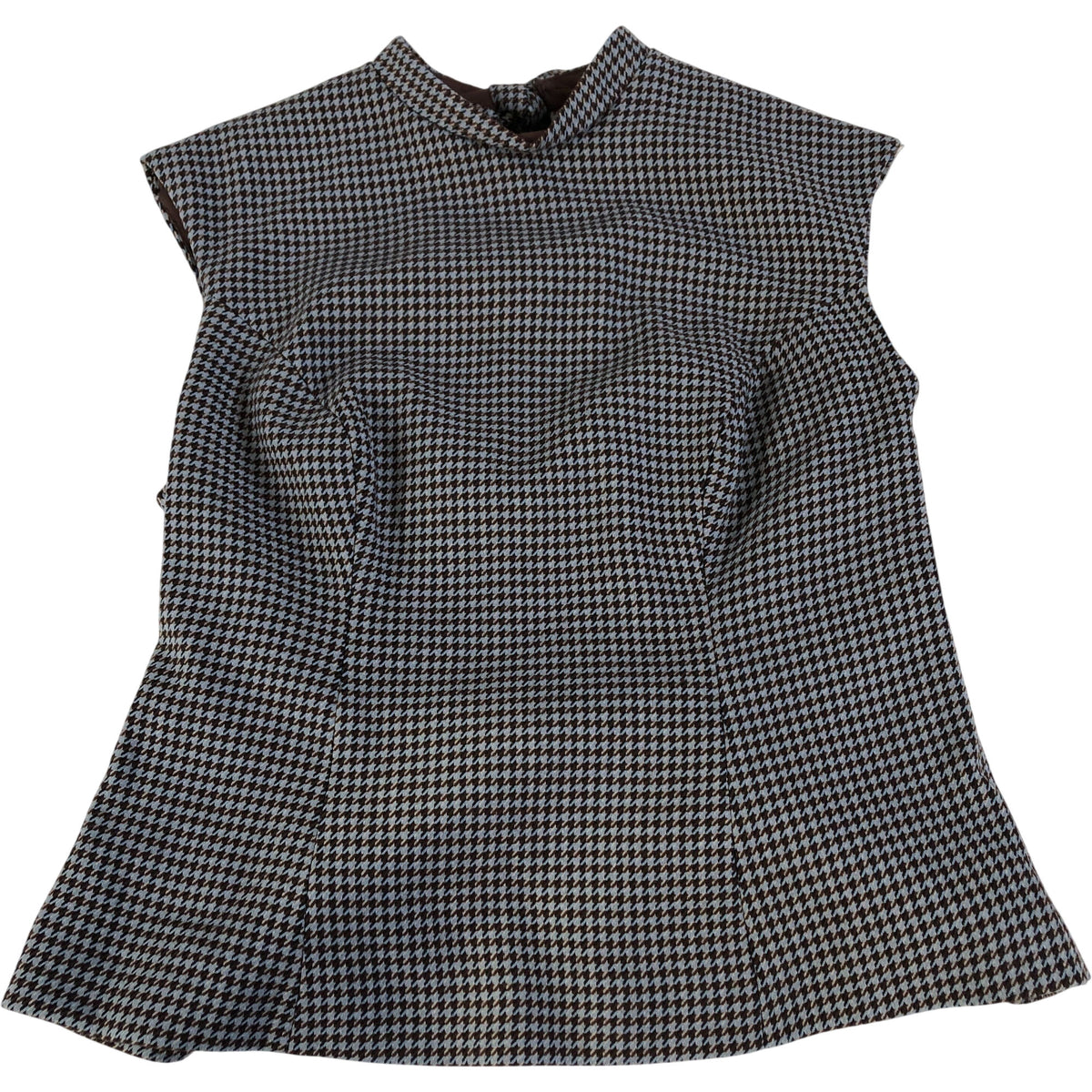 River Island Women's Houndstooth Print Top Brown Lining Casual