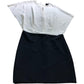 Reiss Ivory Colourblock Draped Mini Dress - Size 6