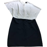 Reiss Ivory Colourblock Draped Mini Dress - Size 6