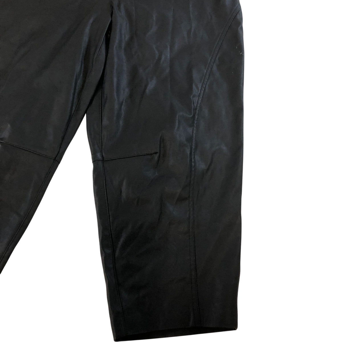 River Island Black Leather Look Wide Leg Trousers UK18