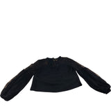River Island Women's Black Lace Blouse Top Long Sleeves Size 10