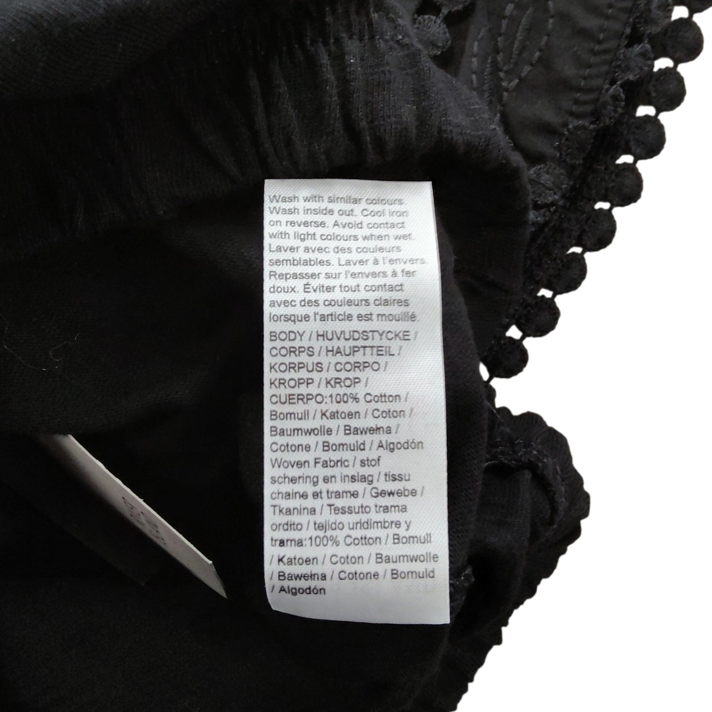 River Island Girls Black Ruffle Top UK7-8 Years Off Shoulder Cotton