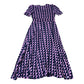 Boden Women's Midi Dress Pink Navy Geometric Bird Pattern Short Sleeve Size 8