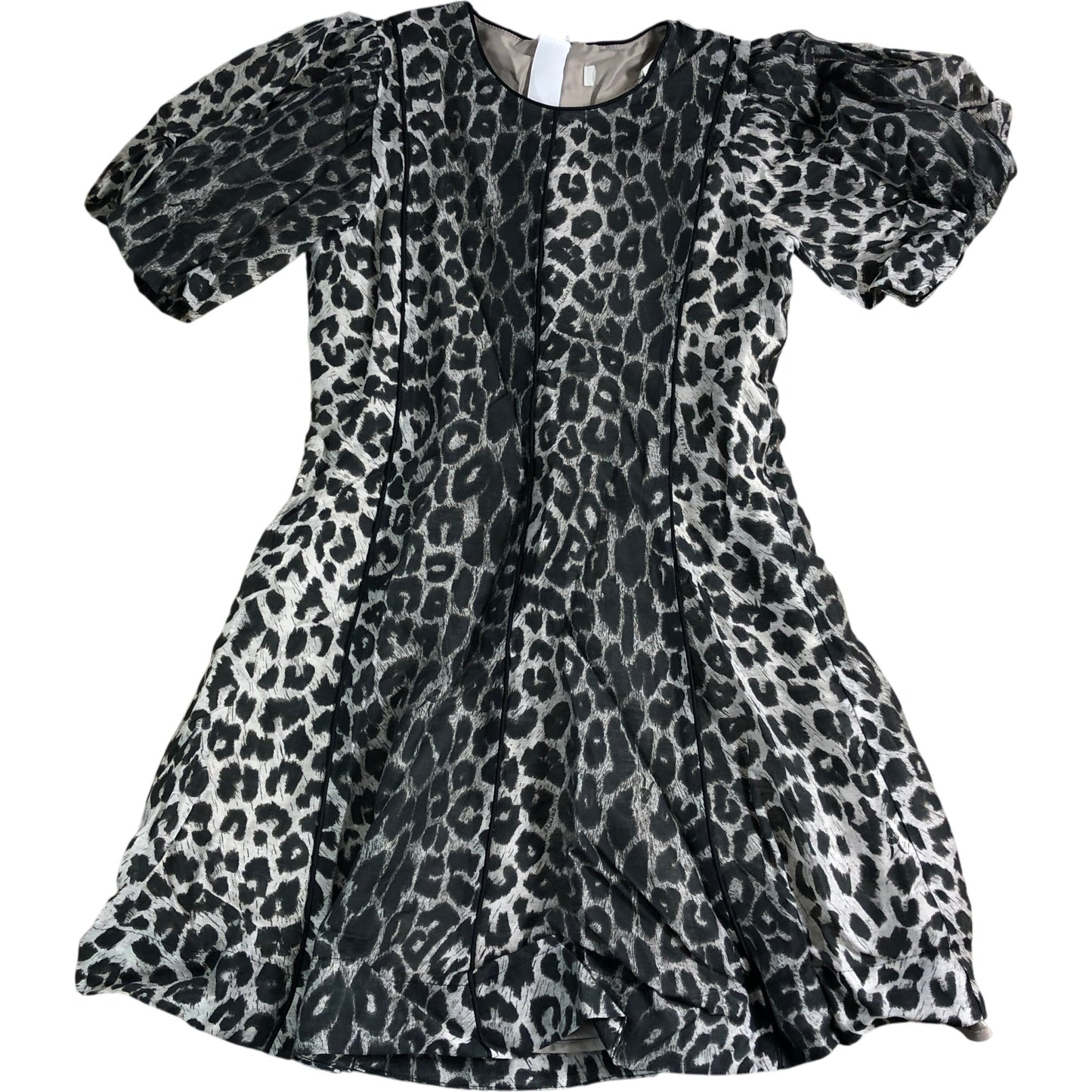 All Saints Grey Leopard Print Dress Girls Size 9-10 Short Sleeve