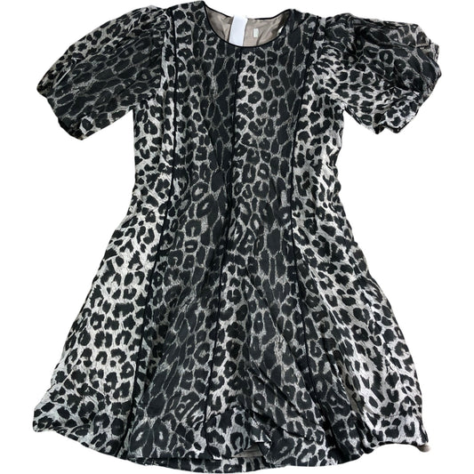 All Saints Grey Leopard Print Dress Girls Size 9-10 Short Sleeve