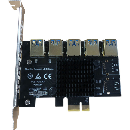 MZHOU PCI-E 1 To 5 USB Expansion Card 5 Port USB 3 0 Adapter PCIE Card