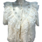 River Island Cream Lace Frill Blouse Size UK 6 Women's Ruffle Top