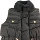 River Island Girls Black Padded Vest 7-8 Years Zip Closure With Pockets