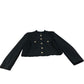 River Island Cropped Jacket UK18 Women's Black Polyester Gold Button Detail