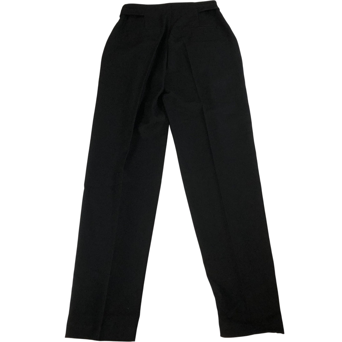 Pleated Trousers Women's High Waist Black Button Detail UK6