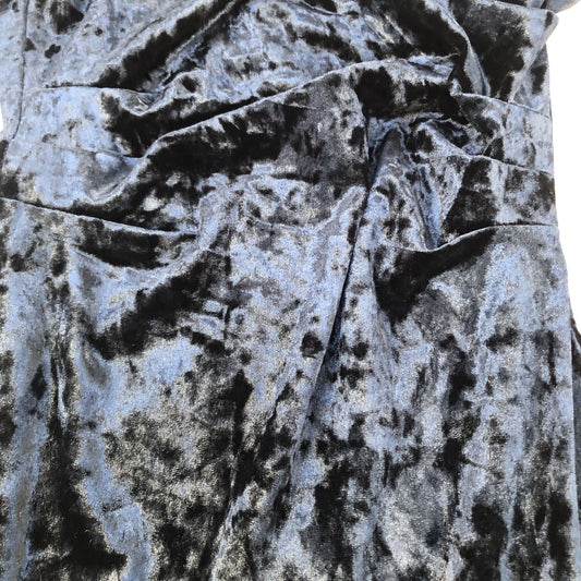 Velvet Maxi Dress UK Size 8 Women's Sleeveless Ruched Black Evening