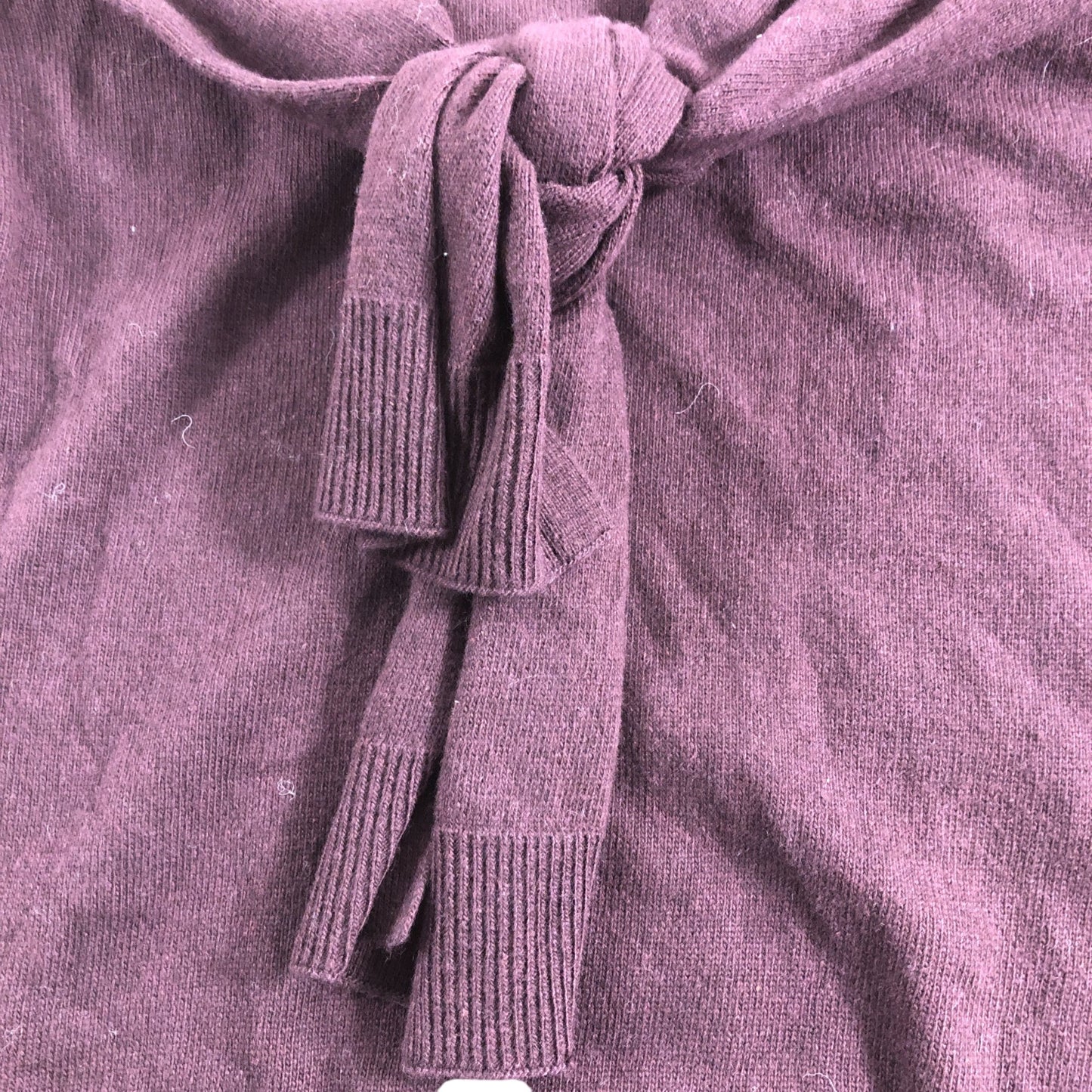 Branded Purple Scarf Detail Knitted Top - Size 8-10