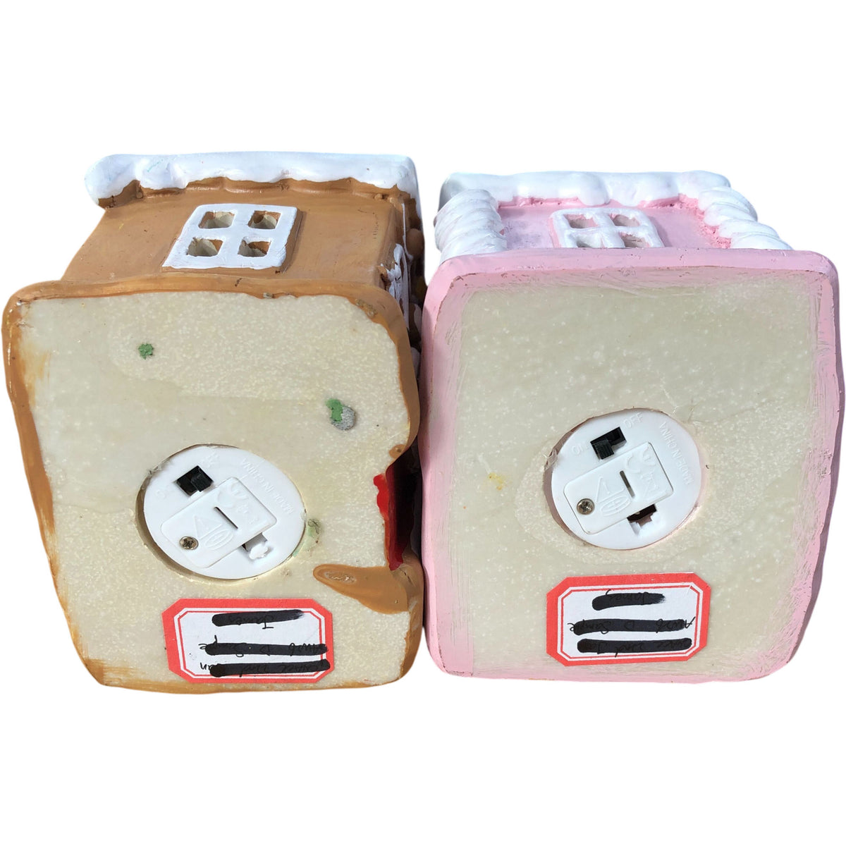 Light Up Gingerbread House Decoration Set Festive 2 Pieces