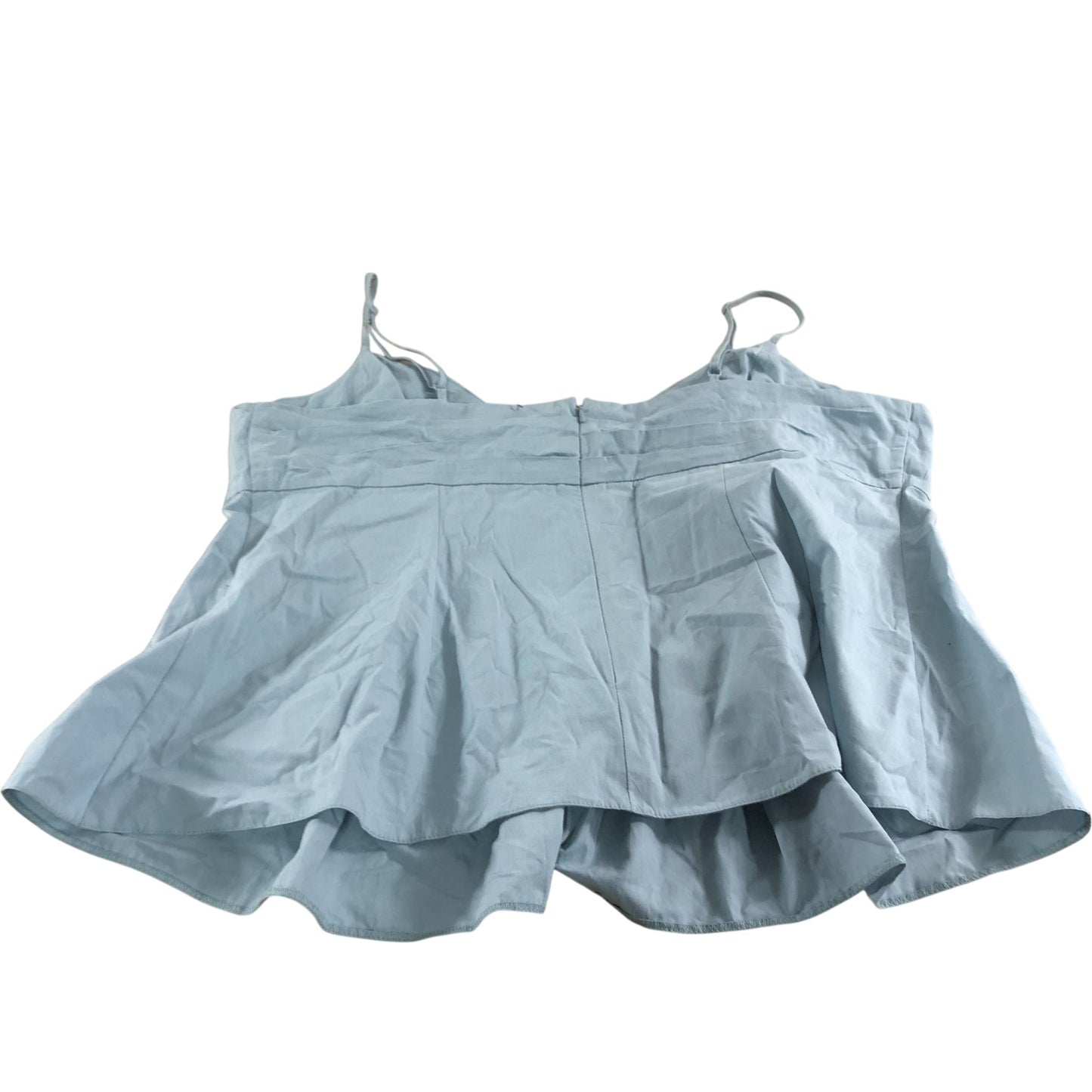River Island Women's Pleated Top Size UK18 Light Blue 100 Cotton Sleeveless