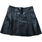 River Island Girls Pleated Skirt 9-10 Years Black Faux Leather Zip Detail