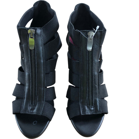 Strappy High Heel Sandals Size 3 Women's Black Zip Closure