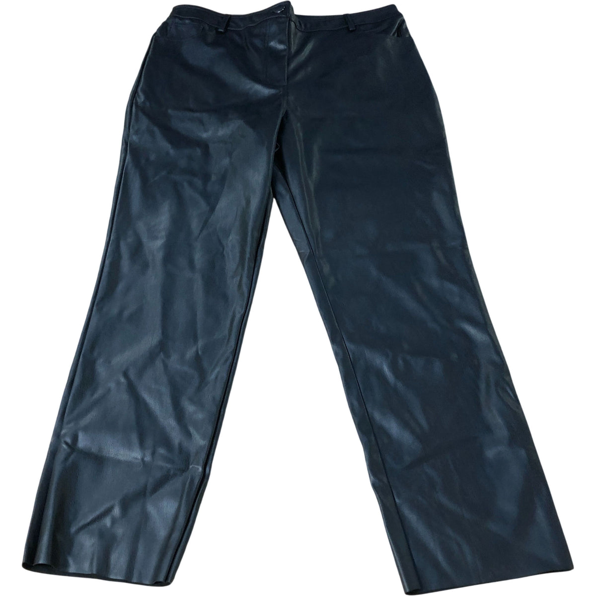 Black Faux Leather Trousers Women's Slim Fit Stylish Design UK14