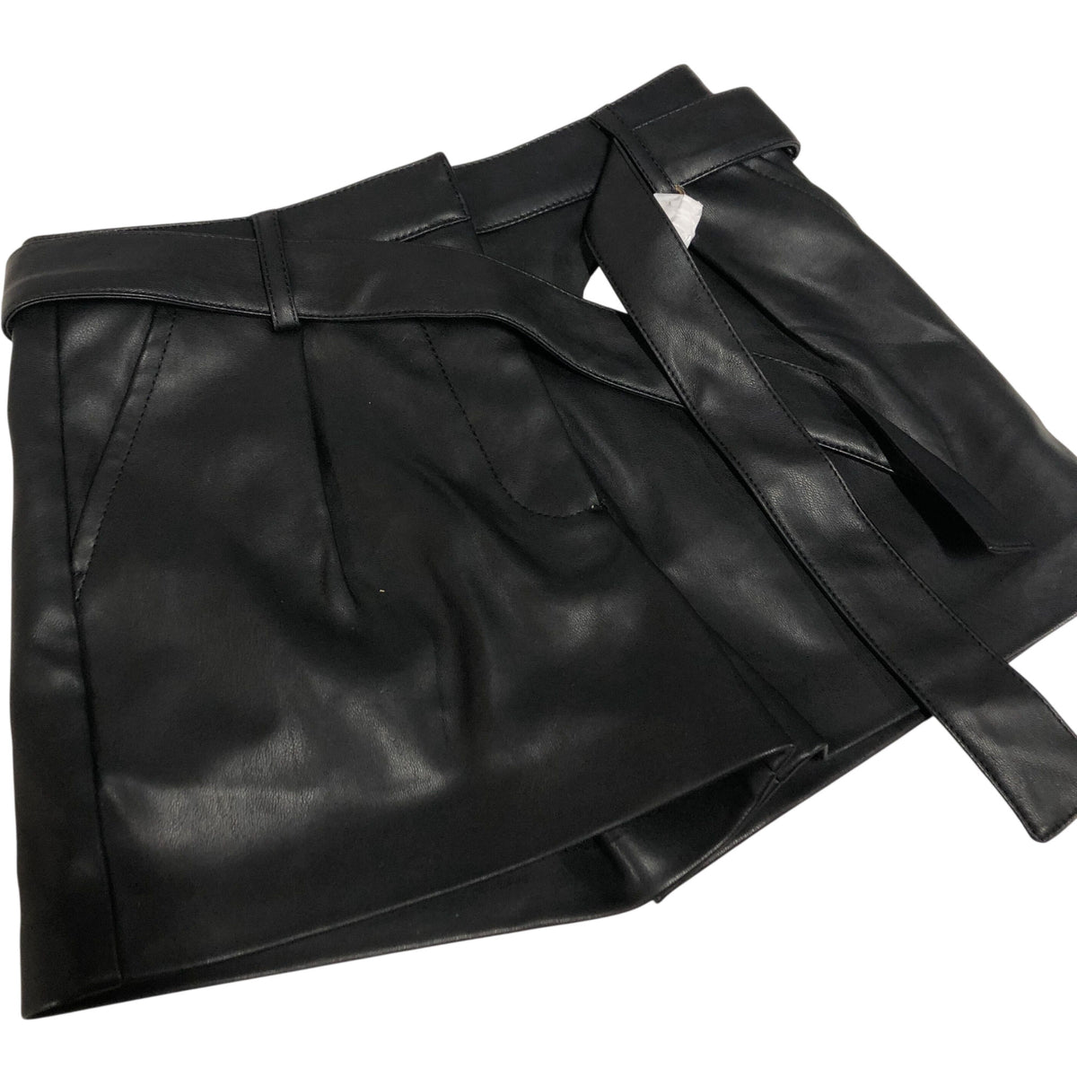 River Island Set Sweater With Heart Detailing And Black Faux Leather Shorts