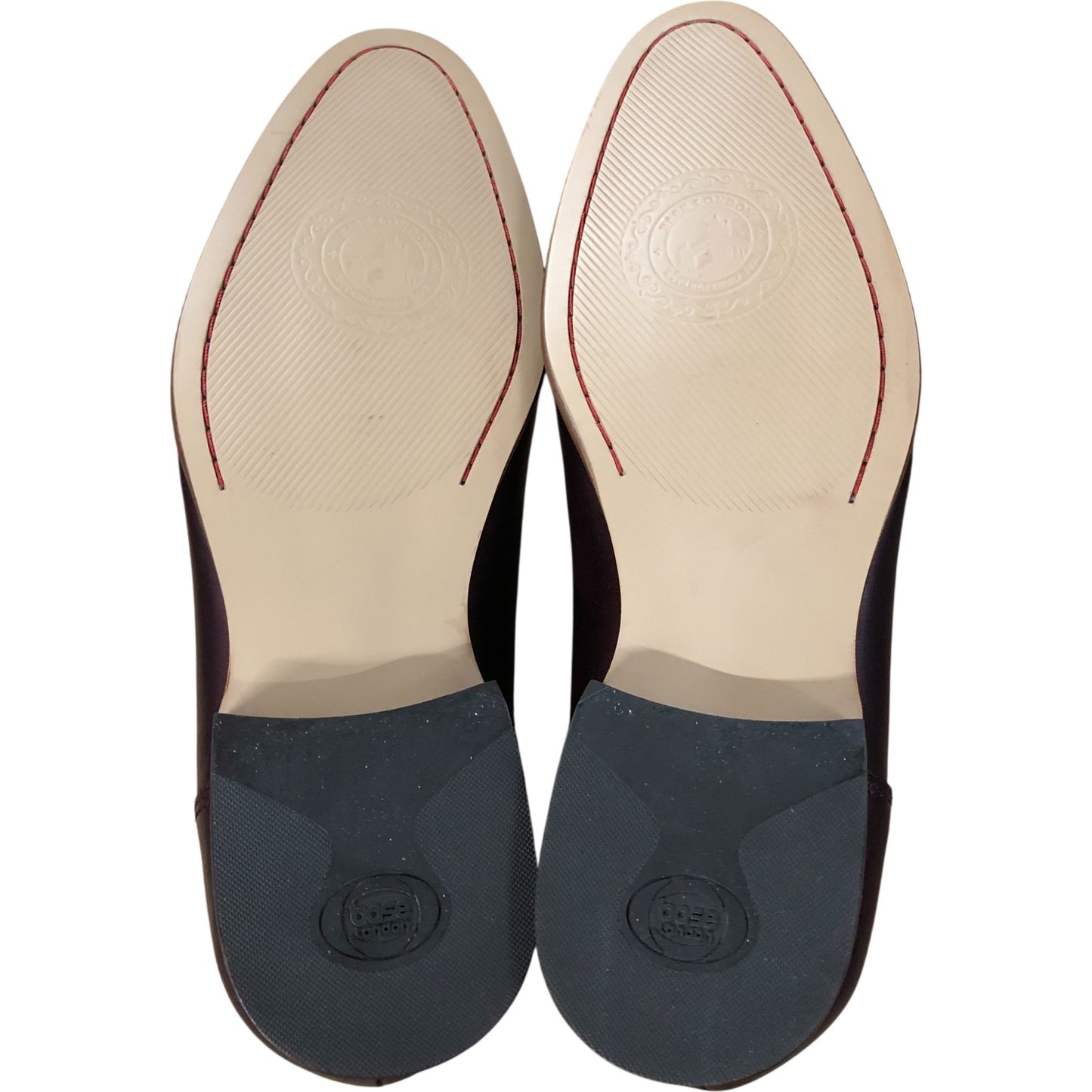 Base London Kennedy Washed Loafers UK9 Men's Dark Burgundy Leather Slip On Shoes