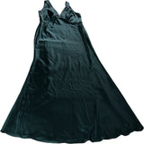 Rewritten Maxi Dress UK14 Women's Forest Green Satin Elegant Evening Wear