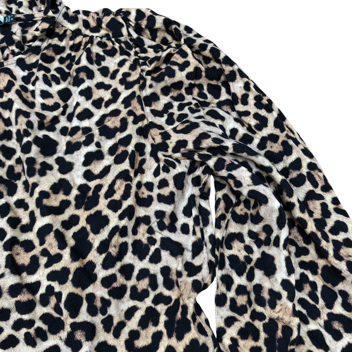 Baukjen Leopard Print Midi Dress UK12 Women's Long Sleeve Viscose Loose Fit