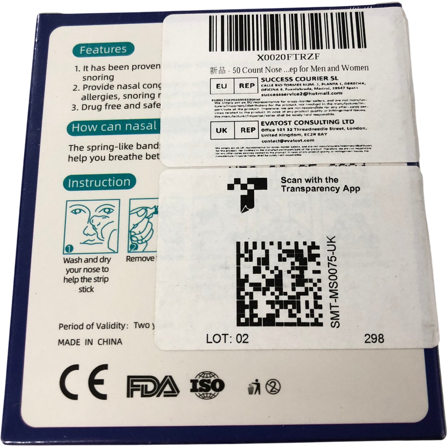 Breath Easy Nasal Strips 50 Count Drug Free Stronger Relief Improve Sleep