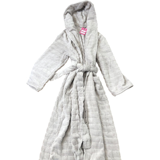 The White Company Hooded Bath Robe Women's Soft Grey Comfort Cotton Size 6