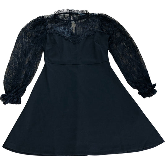 Friends Like These UK8 Women's Black Lace Sleeve Dress Flared Skirt
