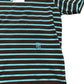 General Idea Striped T-Shirt M Cropped Casual Brown & Blue Cotton Short Sleeve