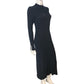 Barbour Francis Knitted Midi Dress UK12 Womens Navy Ribbed Long Sleeves