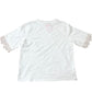 White Top With Lace Trim UK M Women's Short Sleeve Floral Design