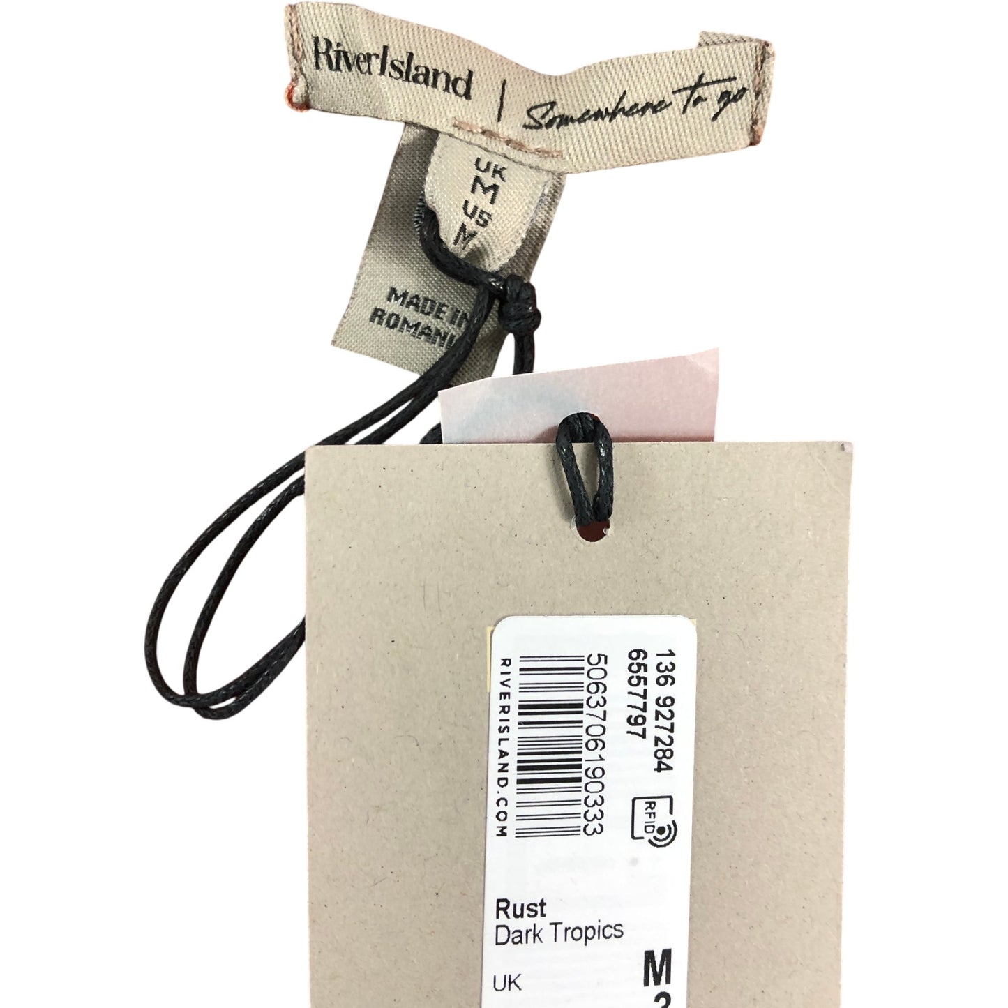 River Island Rust Sleeveless Dress UK 12 Women's Stylish V Neck With Buttons