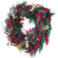 Festive Christmas Wreath Decorative Pinecones Berries Dried Oranges 18"