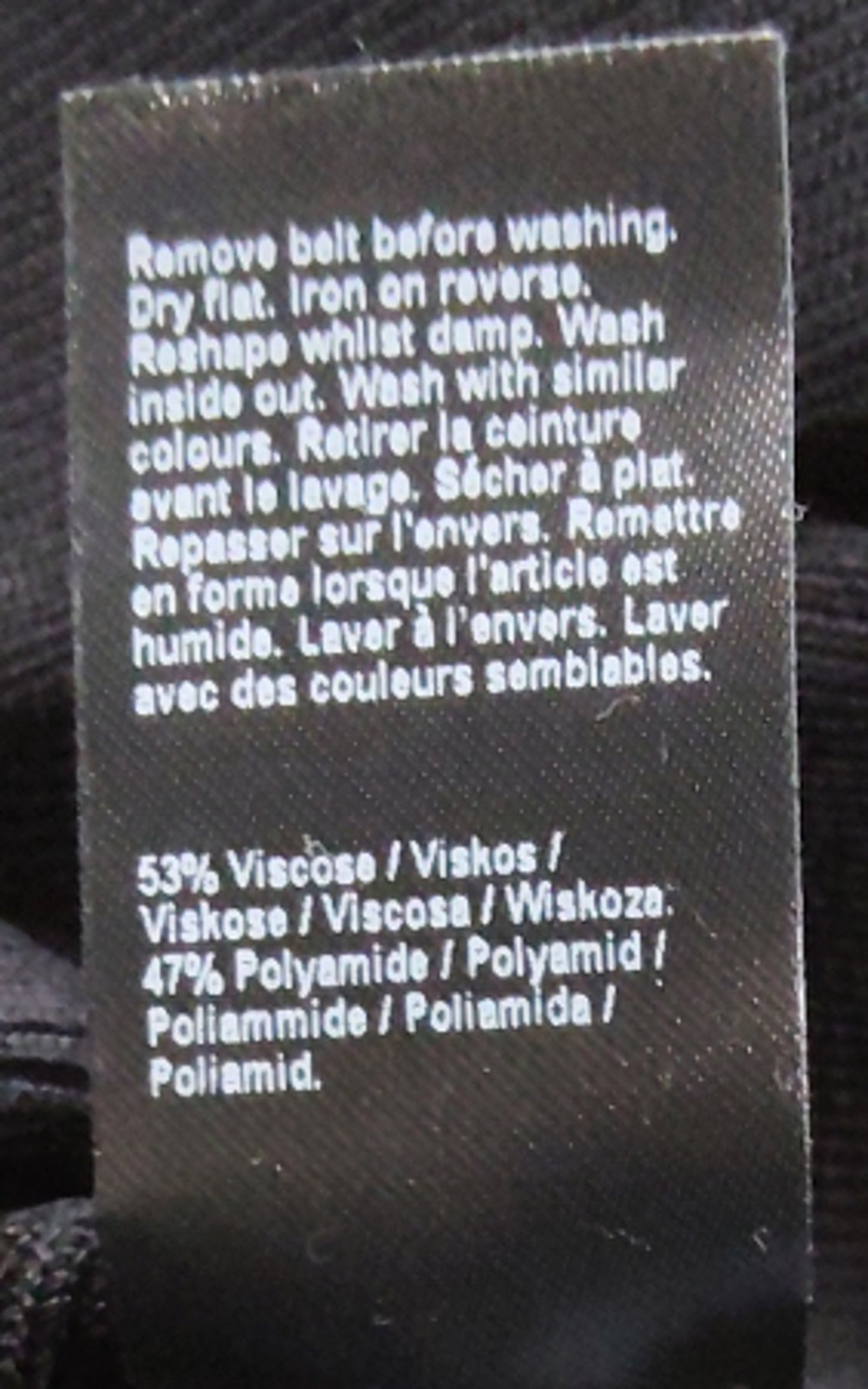 River Island Women's Black Top Size S With White Ruffled Neckline