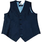 Waistcoat Size 38 Men's Navy Blue Linen Blend Formal Occasion
