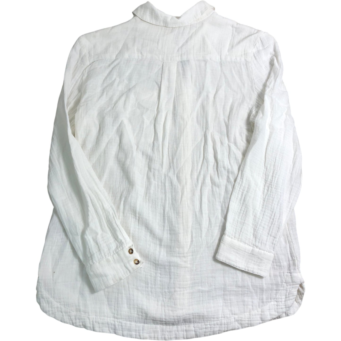 River Island Relaxed Fit Shirt Size 10 Women's White Cotton Button Up Top